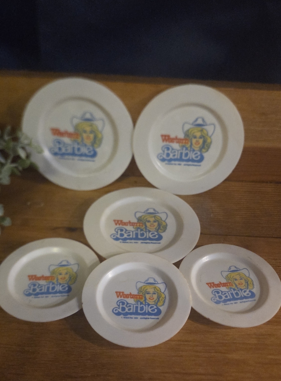 Vintage 1981 Western Barbie Plates  Mattel Set – Retro Cowgirl Barbie